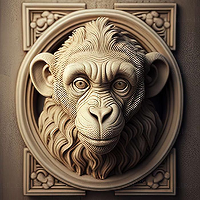 3D model Pishgam macaque famous animal (STL)
